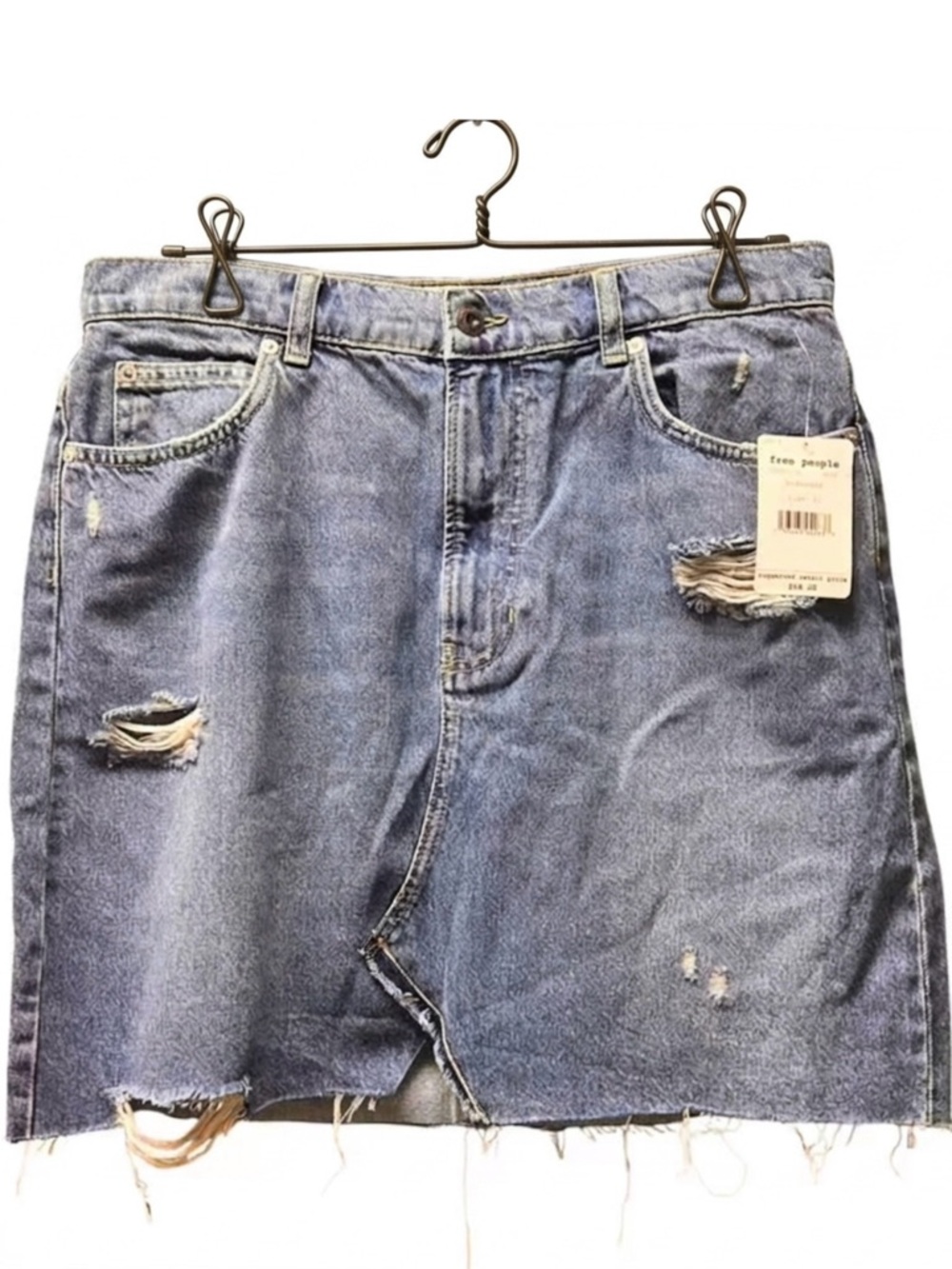 NWT Free People We The Free Hallie Denim Mini Skirt • Midstone Wash | Size 31
